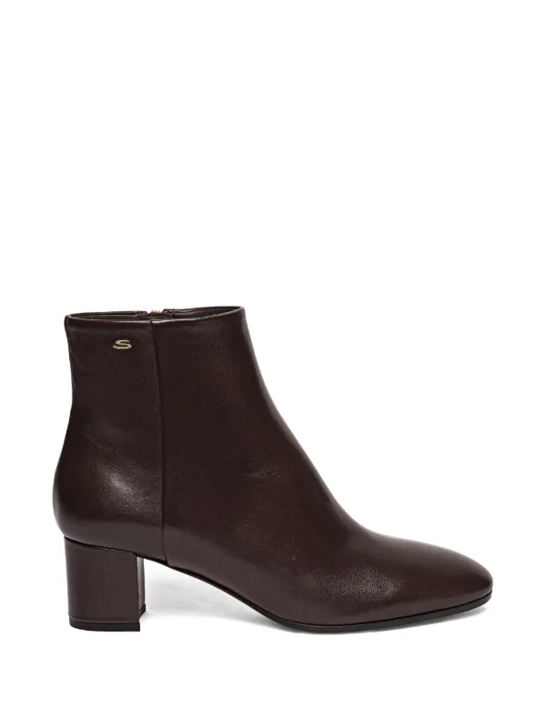 Santoni Round-toe Zip-fastening Boots in Brown