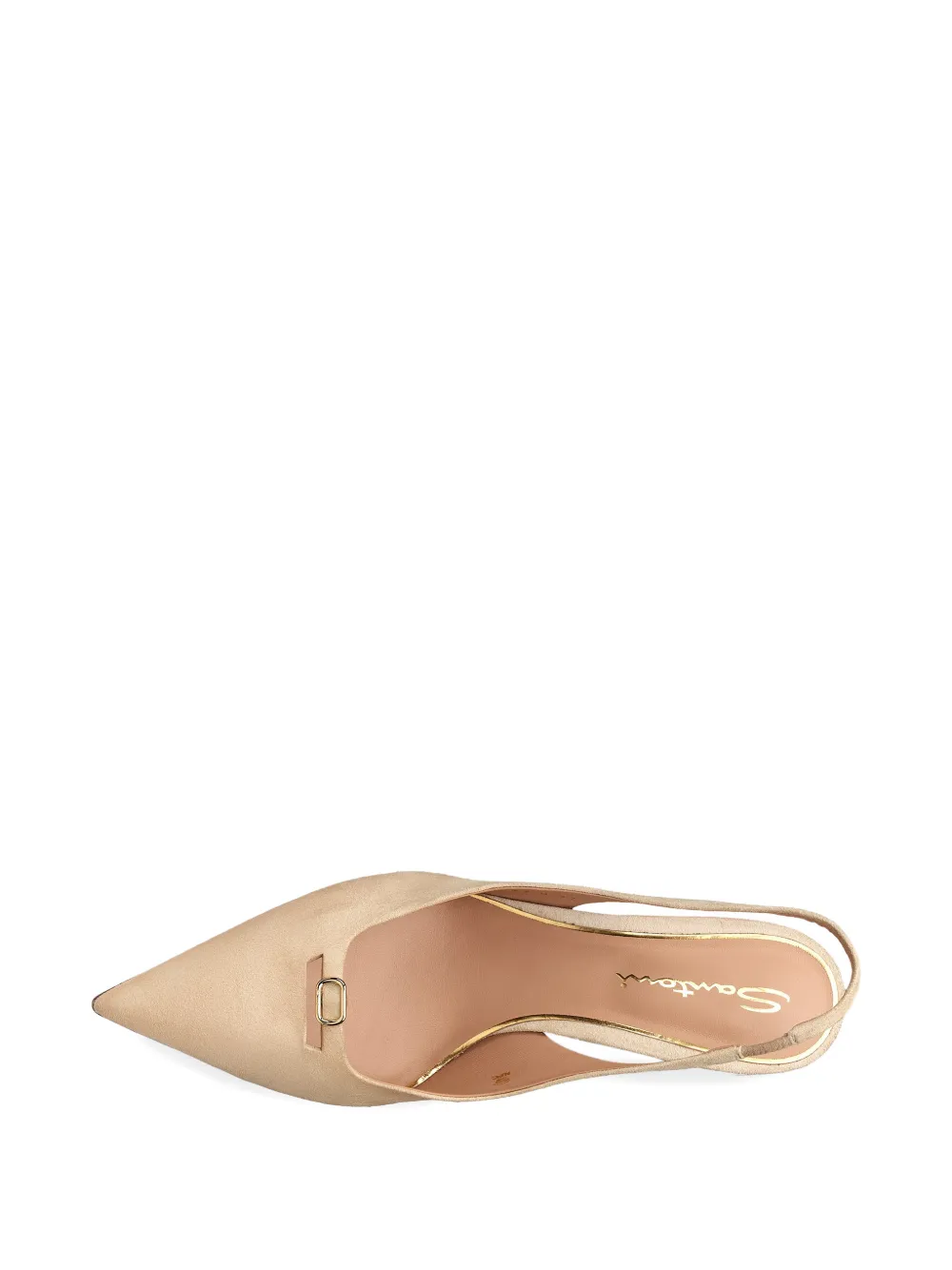 Santoni Slingback pumps met gesp Beige