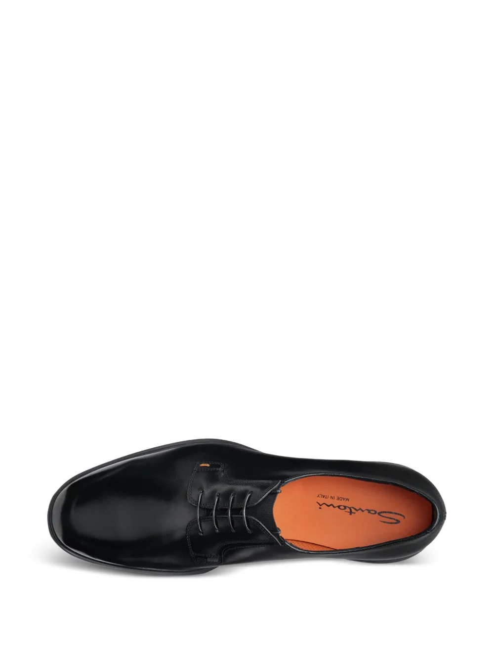 Santoni Leren derby schoenen Zwart