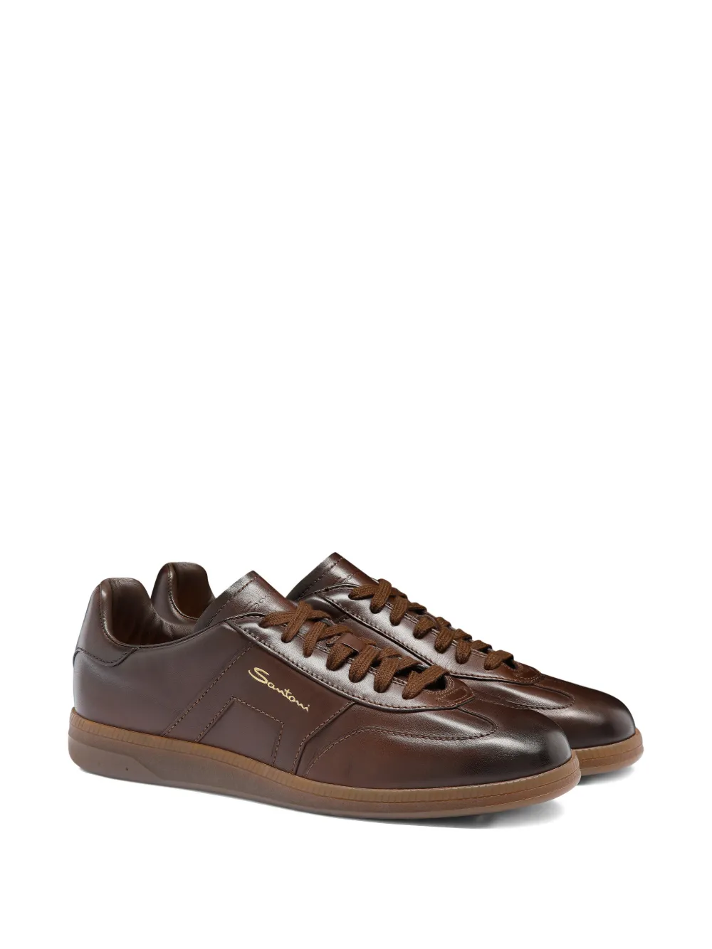 Santoni DBS Oly leren sneakers Bruin