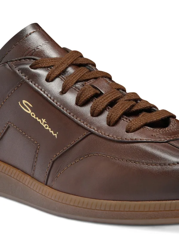 Santoni DBS Oly Leather lace-up Sneakers | Brown | FARFETCH