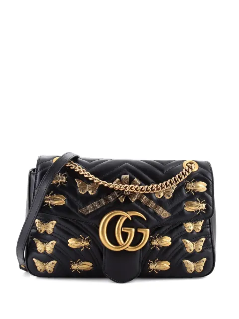 Gucci Pre-Owned GG Marmont Flap Bag Embellished Matelasse Leather Medium shoulder bag