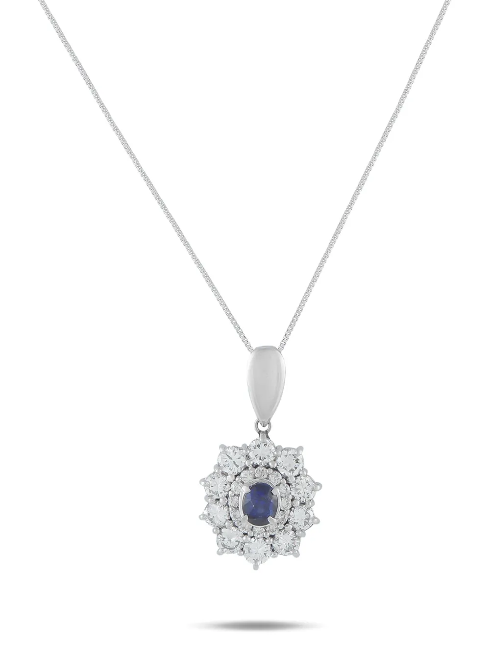 LB Exclusive diamond sapphire pendant necklace - Argento
