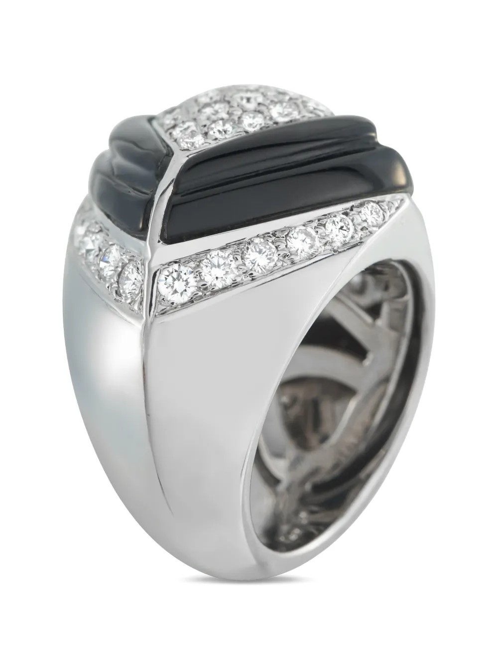 18k White Gold Diamond Black Ring