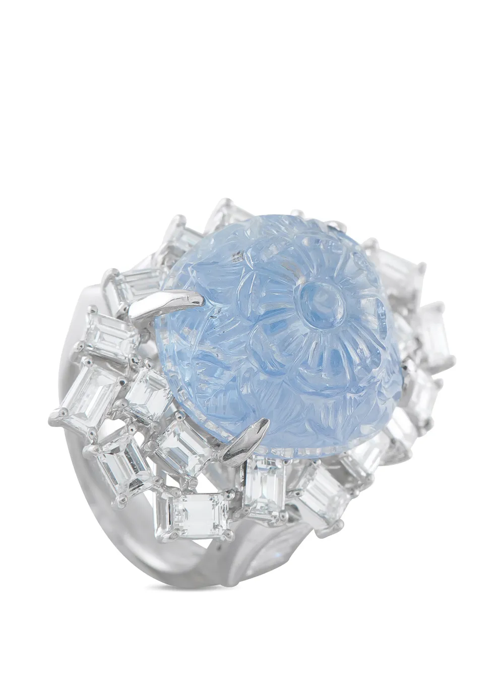 LB Exclusive Platinum diamond sapphire ring - Argento