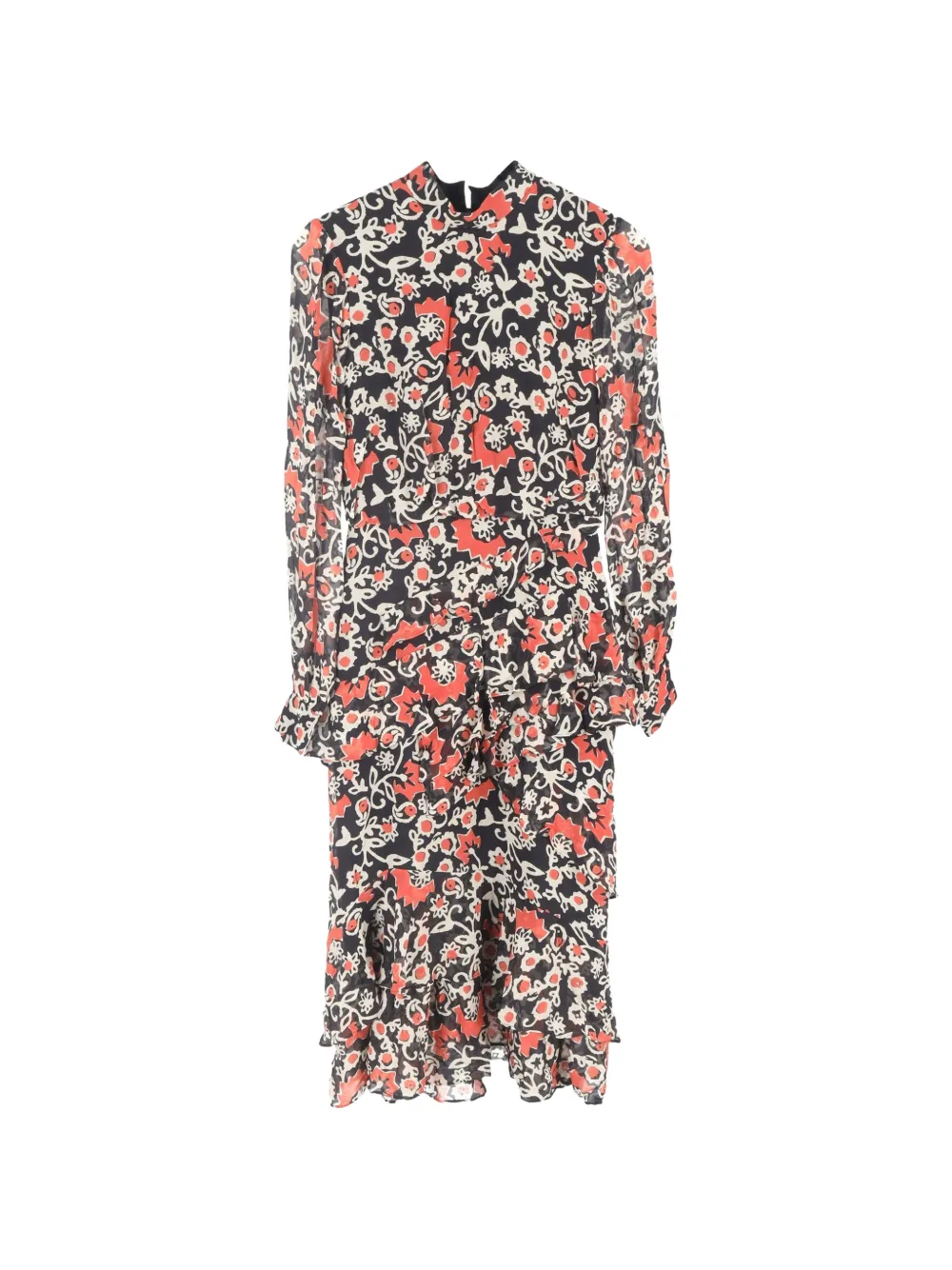 Saloni Isa starfruit-print midi dress - Nero