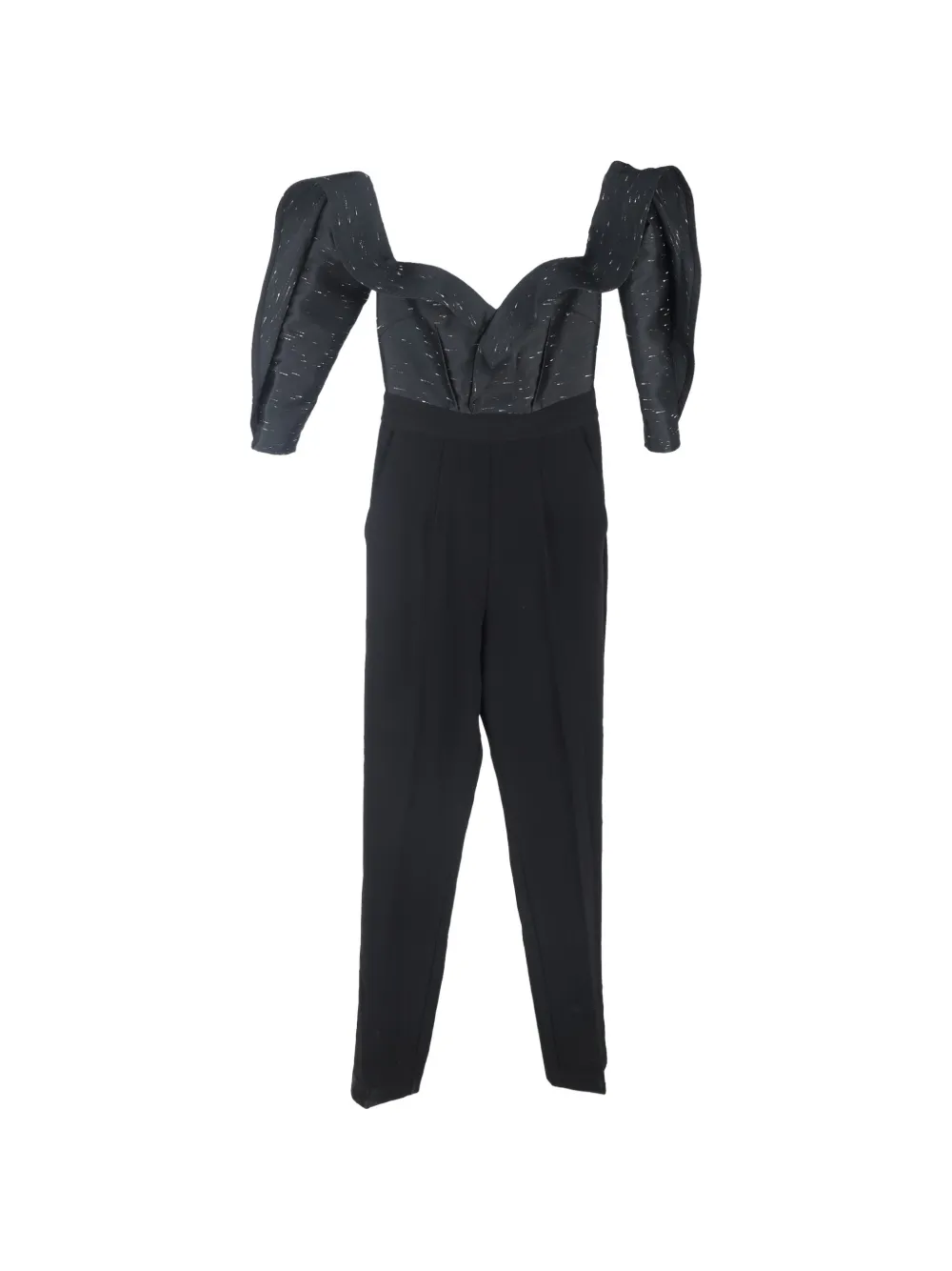 Self-Portrait sweetheart-neck jumpsuit - Nero