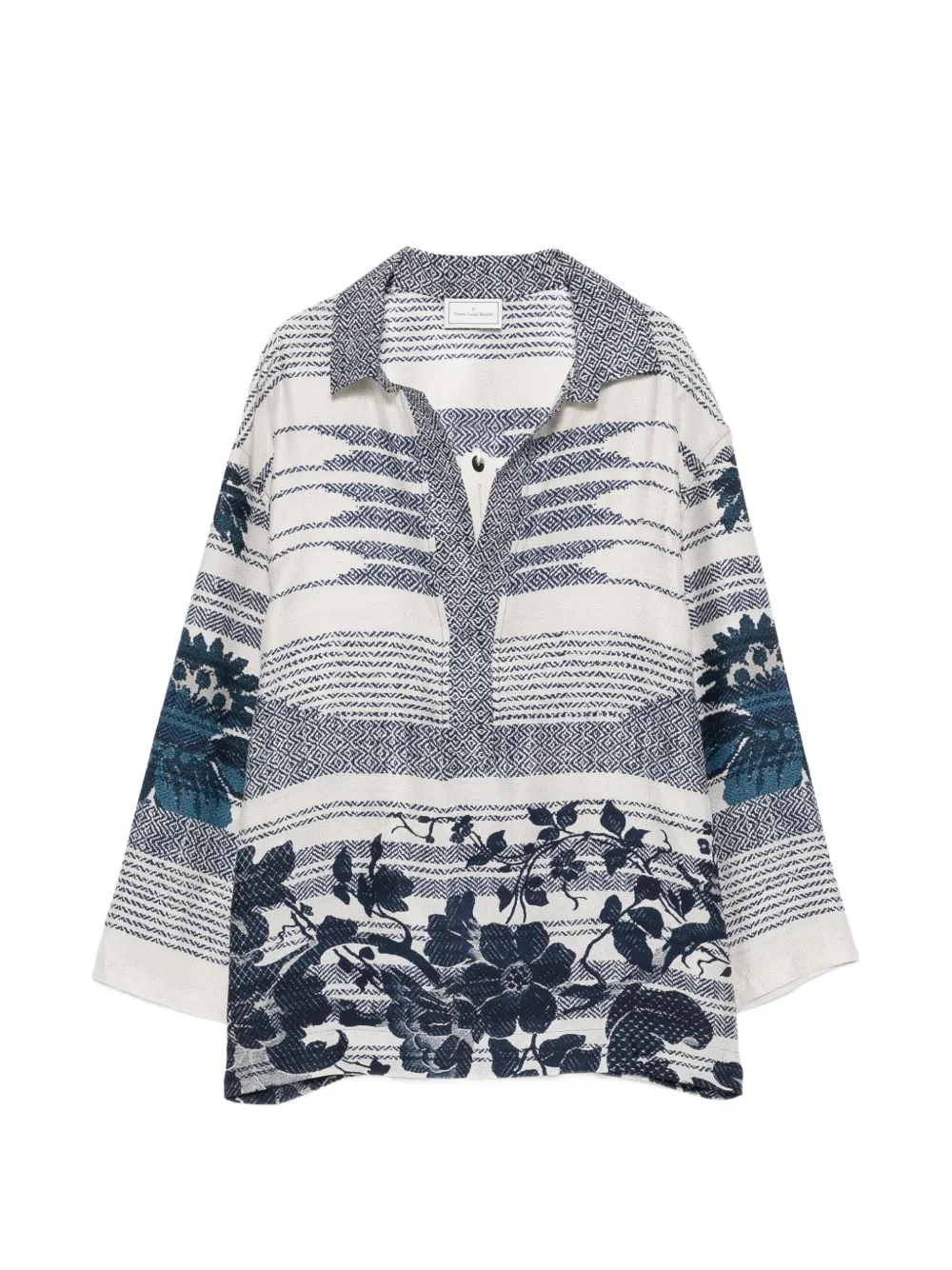 Pierre-Louis Mascia Tetris floral-print long-sleeve blouse - Grigio