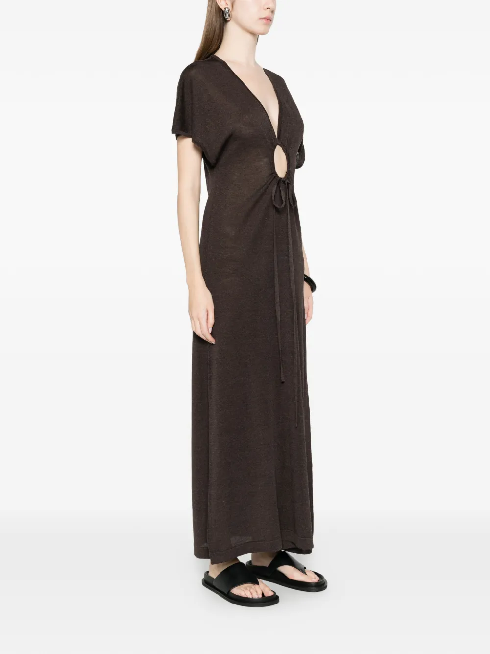  P.a.r.o.s.h. Cut-out Maxi Dress - Brown 