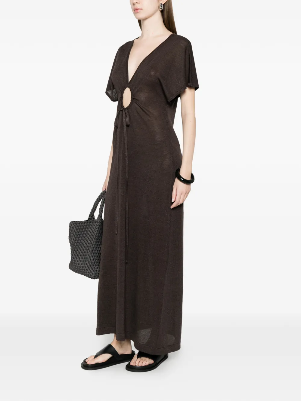  P.a.r.o.s.h. Cut-out Maxi Dress - Brown 