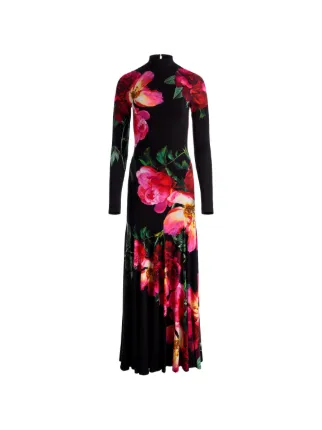 alice and olivia black floral dress + Augusta high-neck Maxi | Color:M-Dark Navy lengthening look that flatters Women > Clothing > Dresses & Skirts 'Georgia' Black Hourglass Blazer