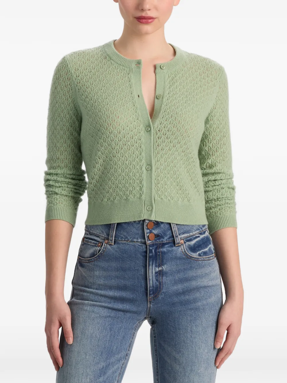 alice + olivia Dollie pointelle vest Groen