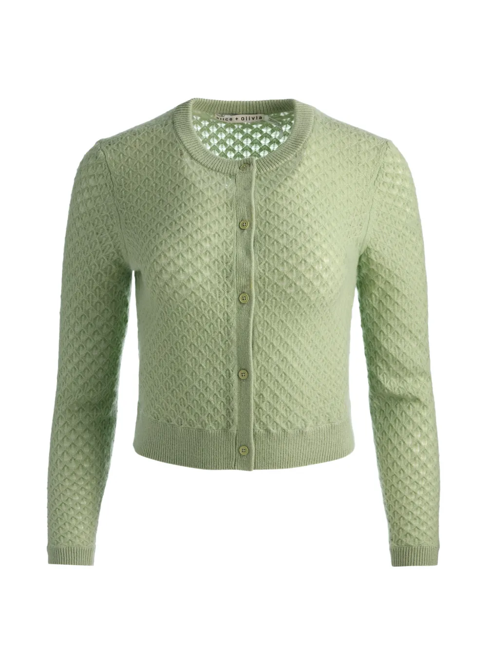 alice + olivia Dollie pointelle cardigan - Verde