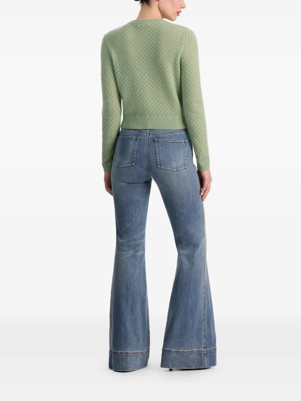alice + olivia Dollie pointelle vest Groen