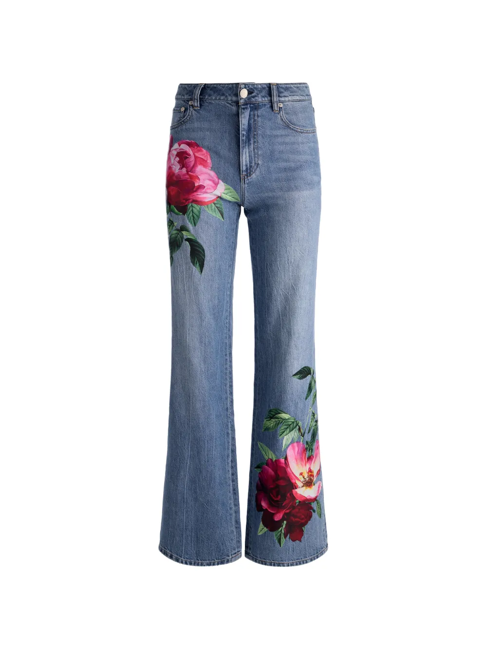 alice + olivia Chic floral full-length jeans - Blu