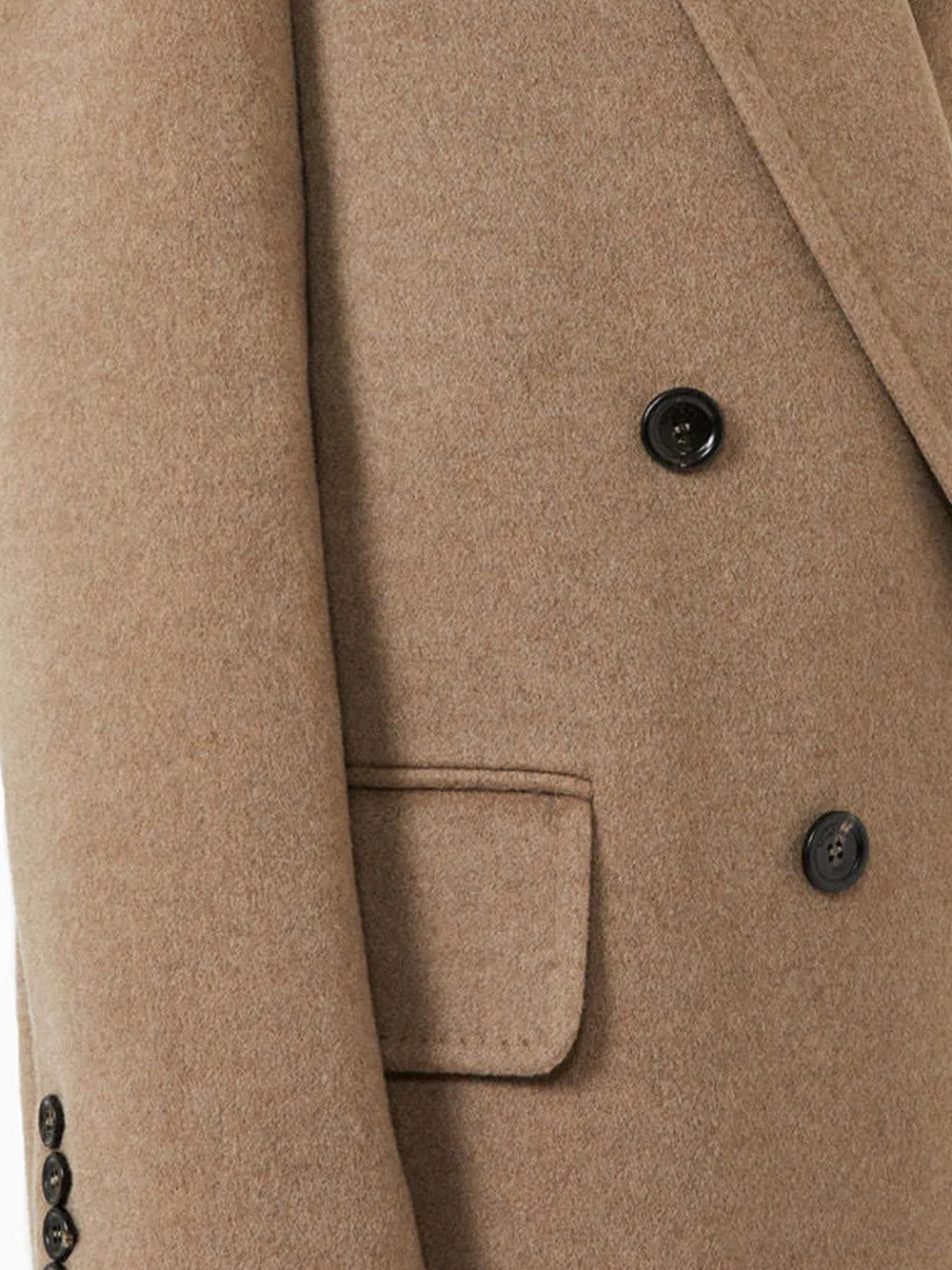 Max Mara Kasjmier jas met dubbele rij knopen Beige