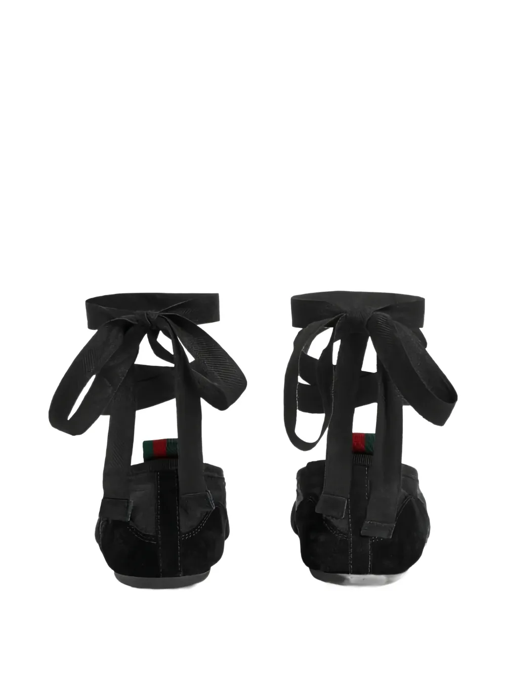 Gucci Gestreepte ballerina's met strik Zwart