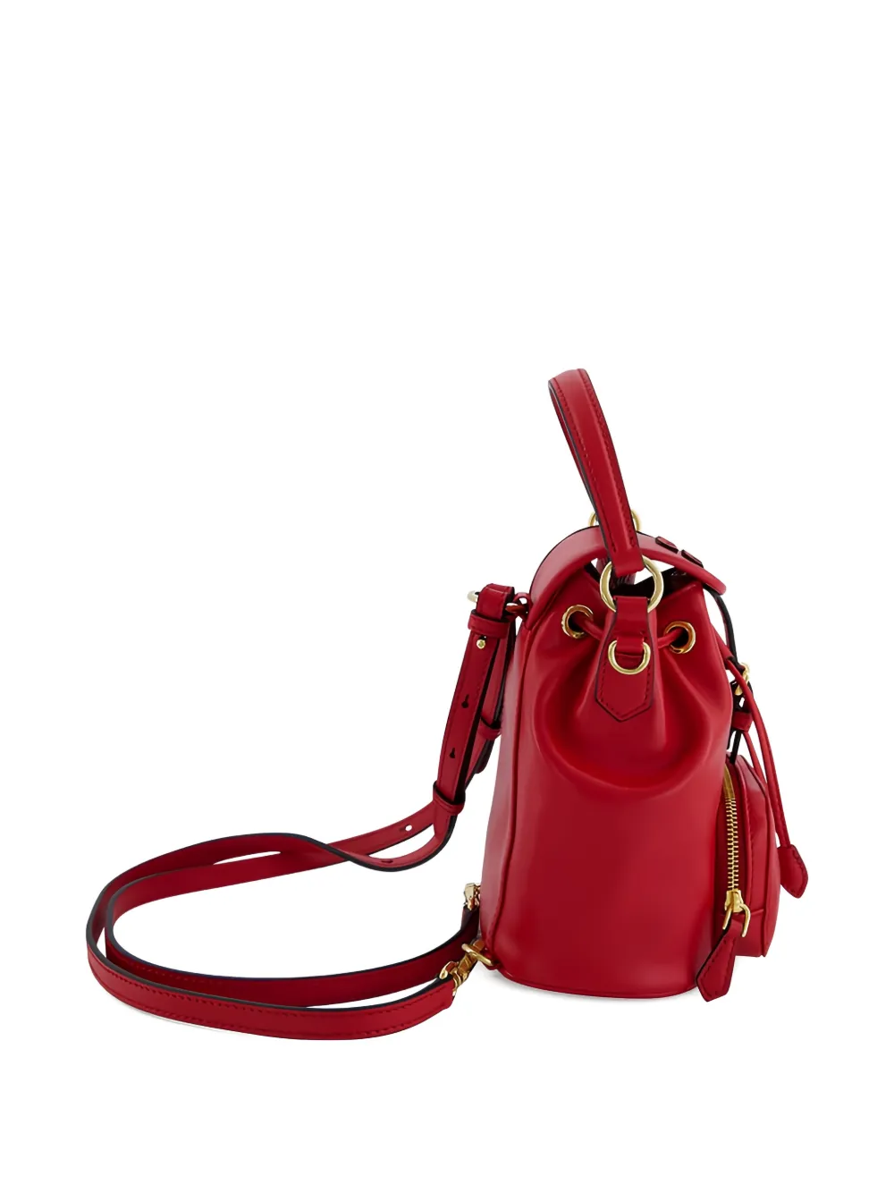 Miu Leren bucket-tas Rood