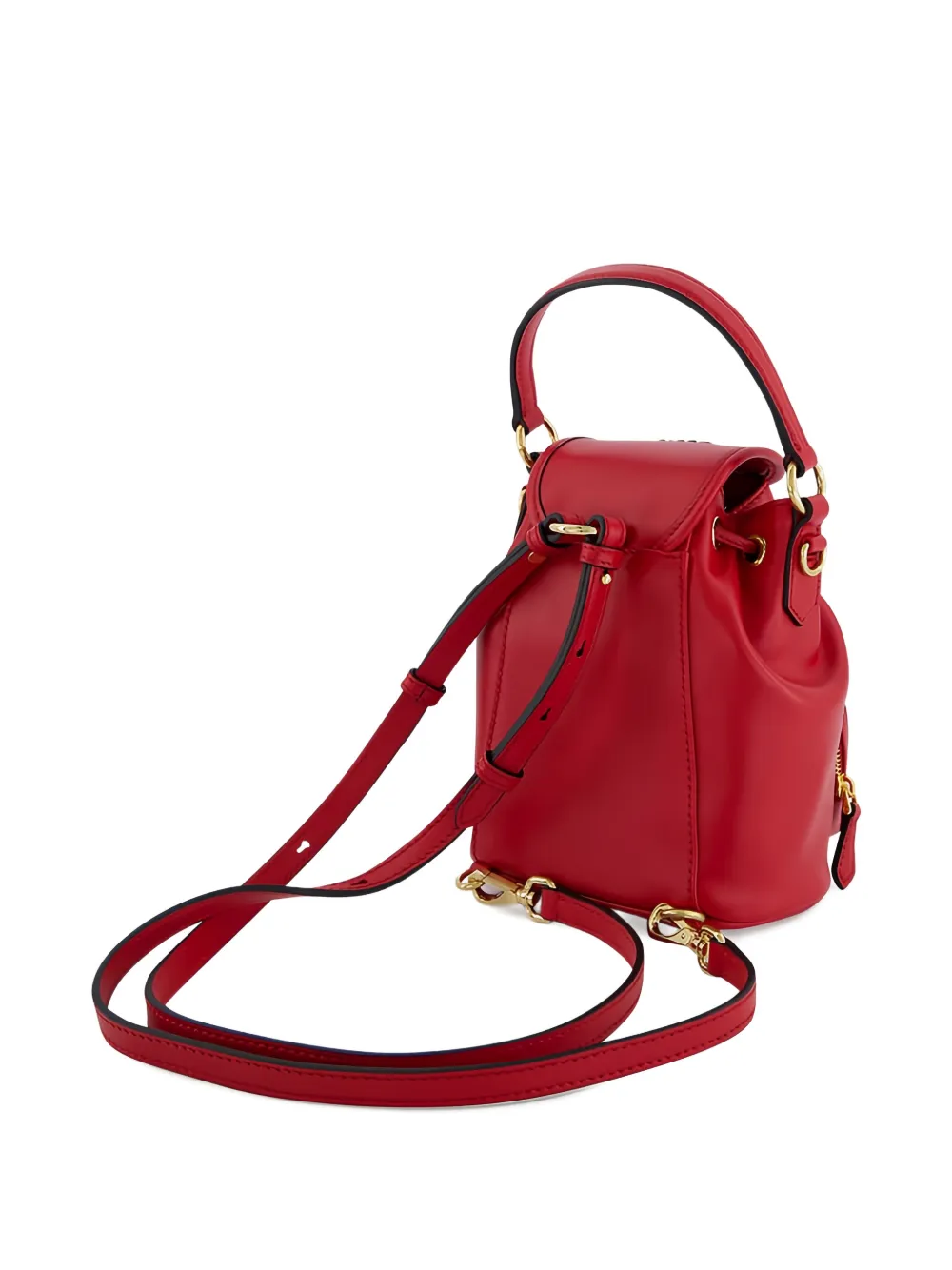 Miu Leren bucket-tas Rood