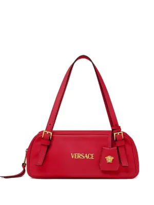 Versace Versace Tag Nappa Bowling Bag | Brown | FARFETCH