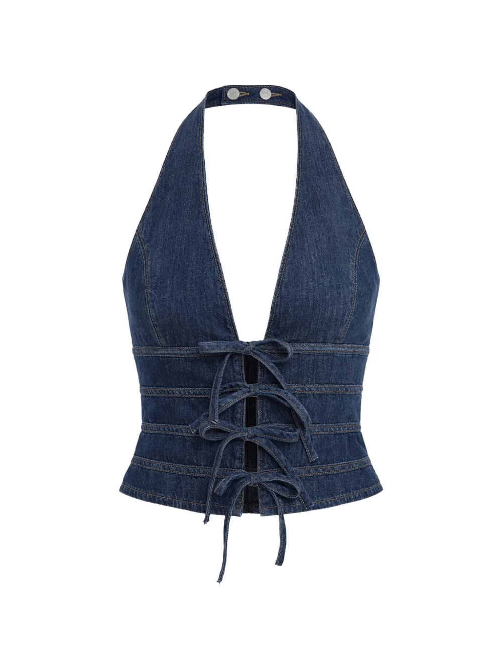 Reformation tie detail halter top - Blu