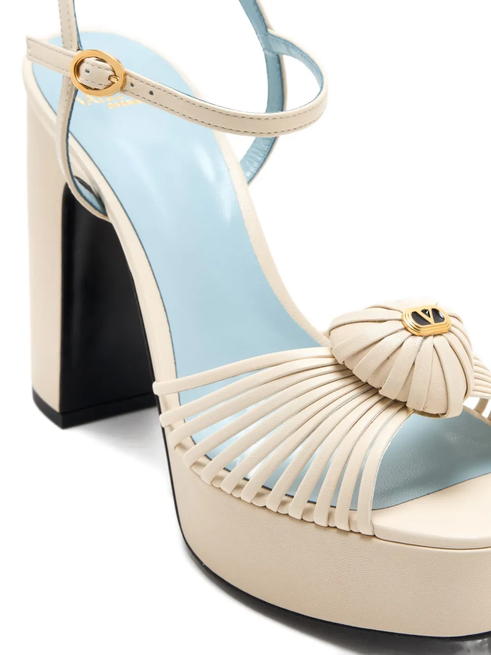 Valentino Garavani platform flower detail sandals Beige