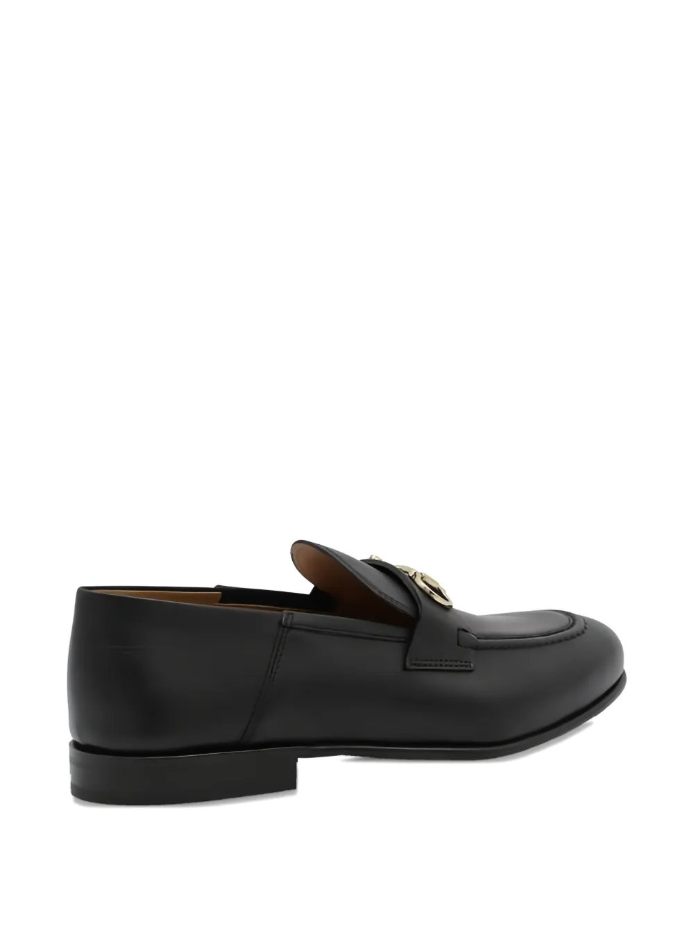 Ferragamo Gancini leather loafers Zwart