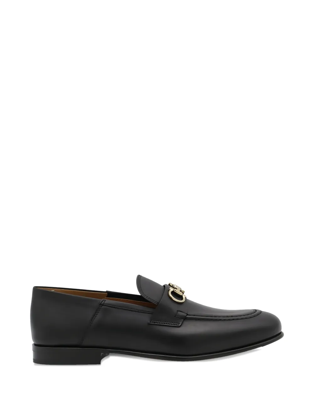 Ferragamo Gancini leather loafers Zwart