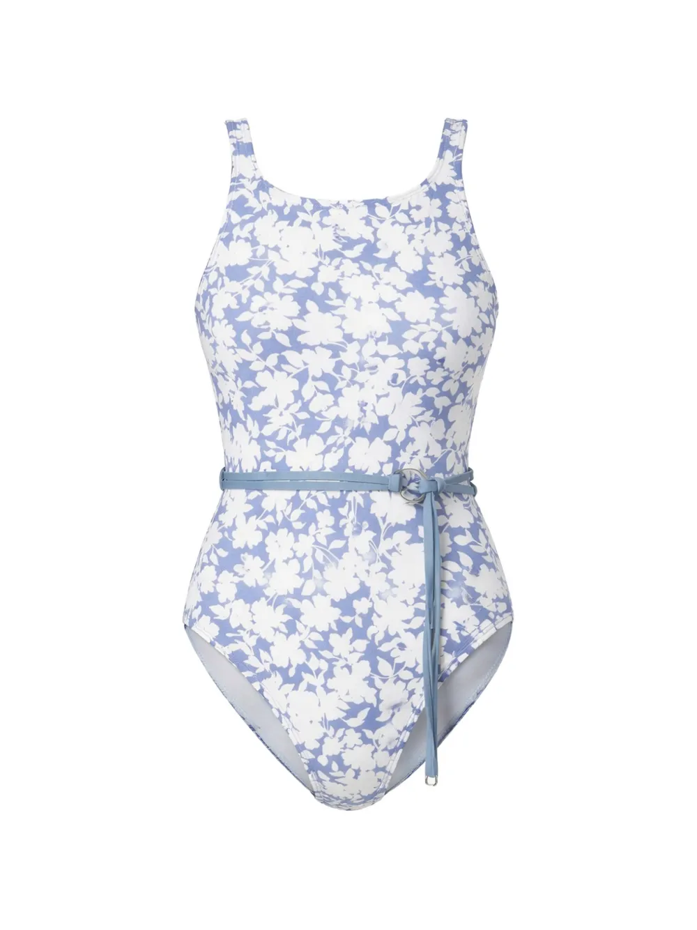 Michael Michael Kors floral-print ring-detail swimsuit - Blu