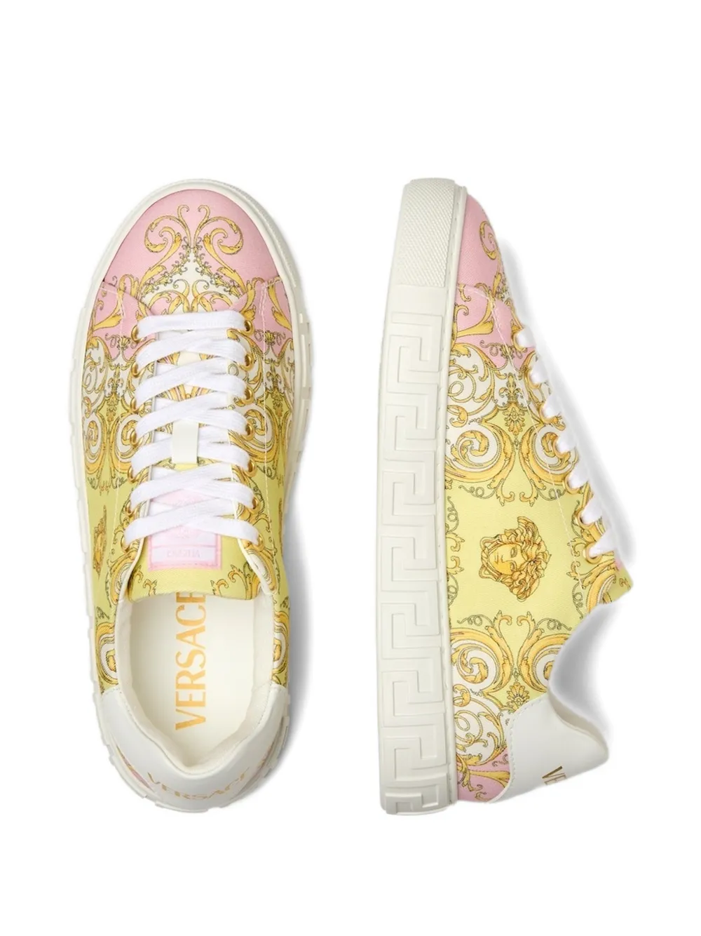 Versace pattern platform sneakers Geel