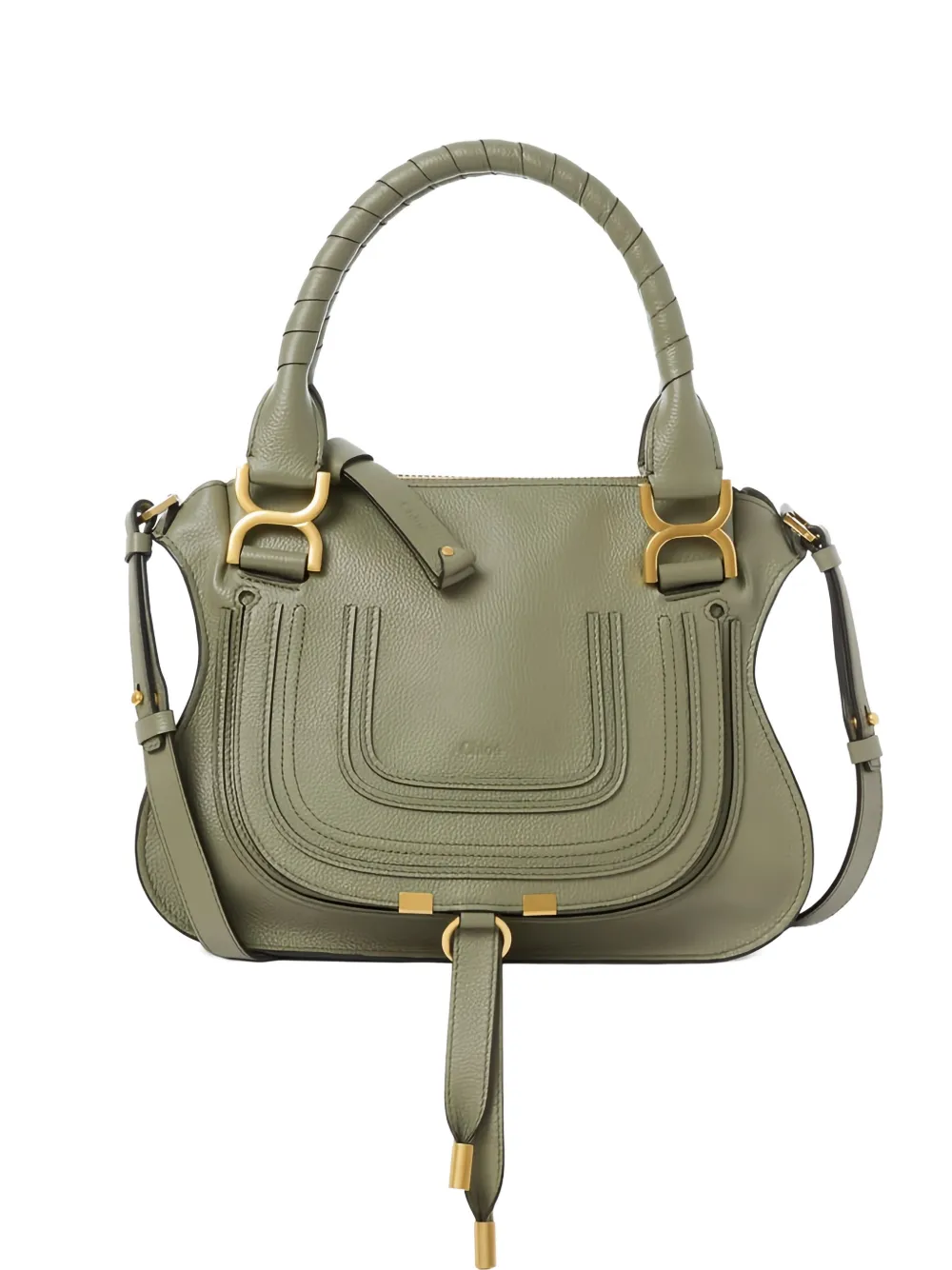 Chloé small Marcie top handles tassel tote bag - Verde