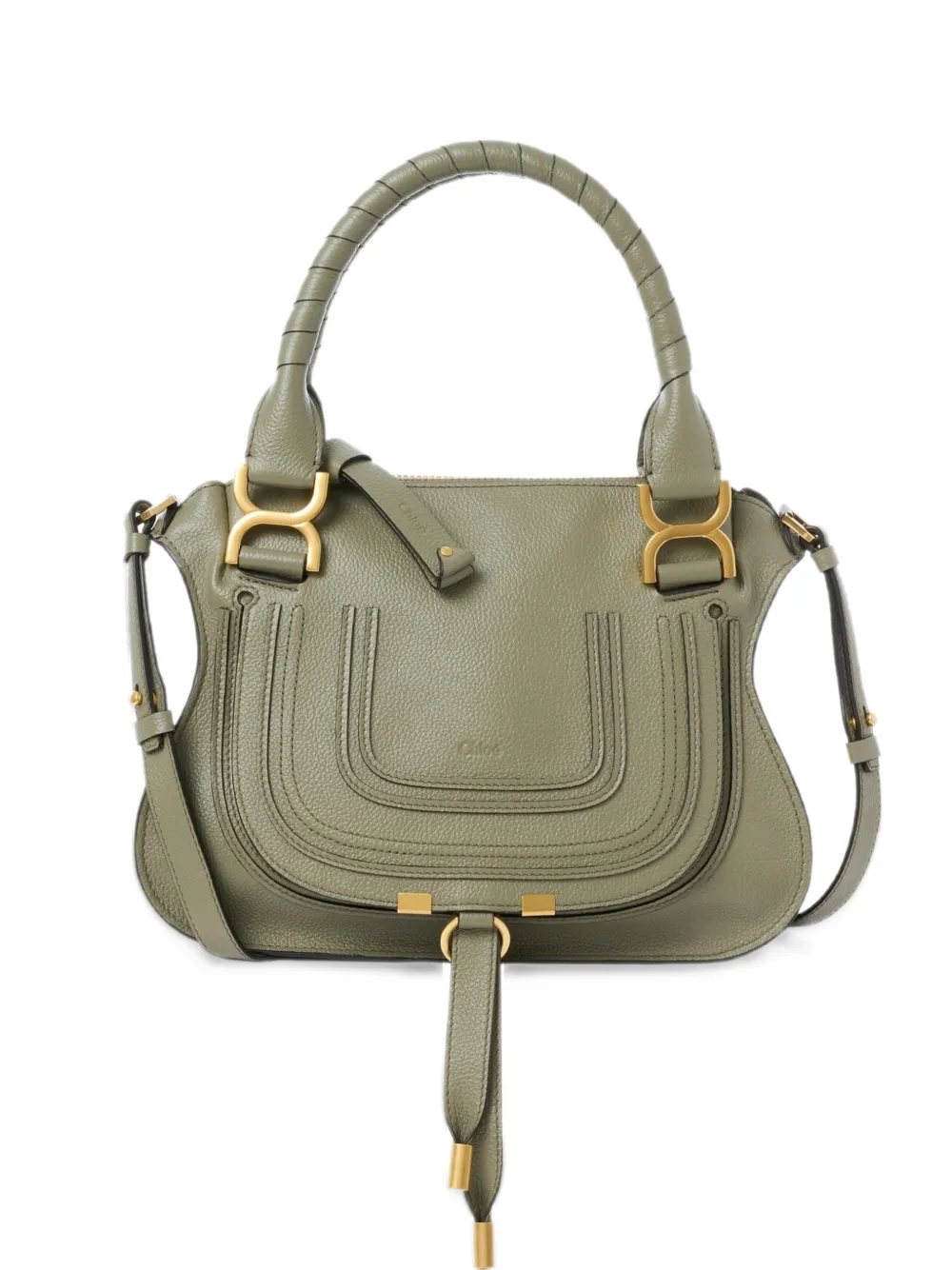 Chloé small Marcie top handles tassel tote bag - Green
