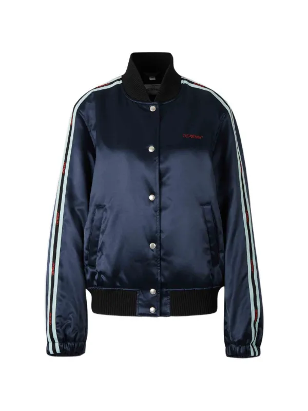 Off-White Striped Bomber Jacket in Blue
