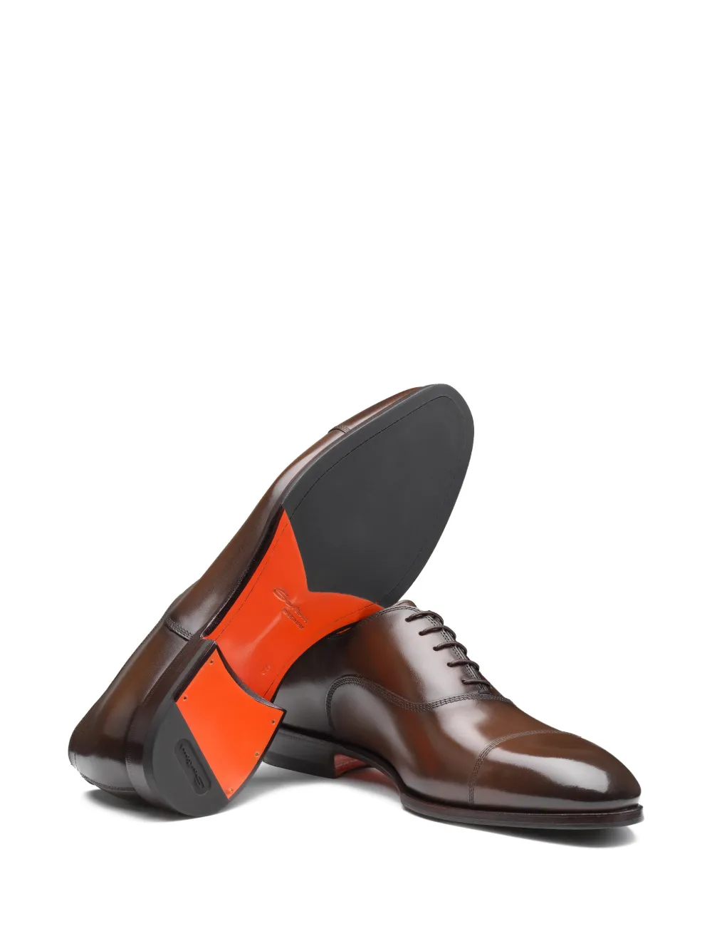 Santoni Leren Oxford schoenen Bruin