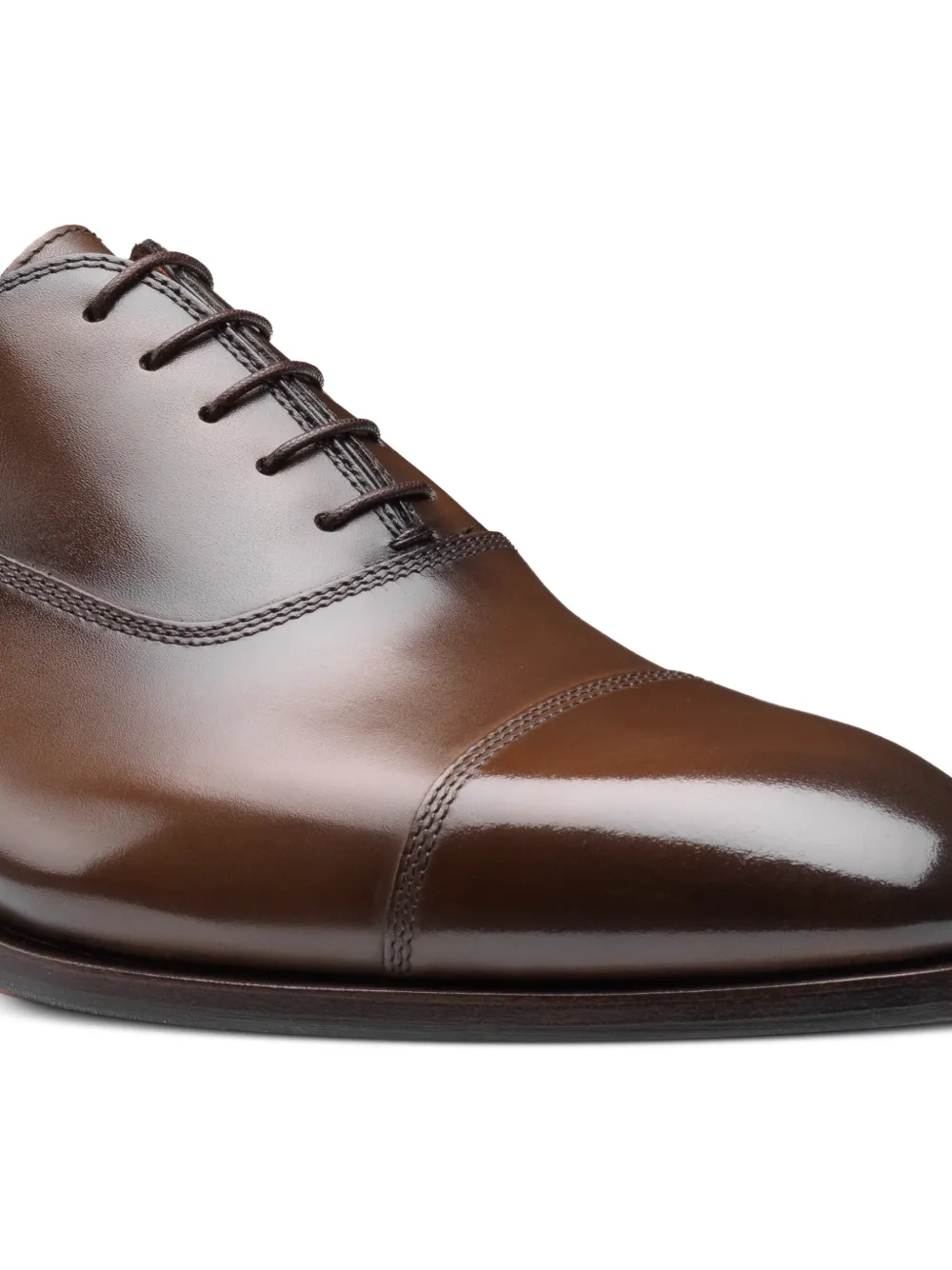 Santoni Leren Oxford schoenen Bruin