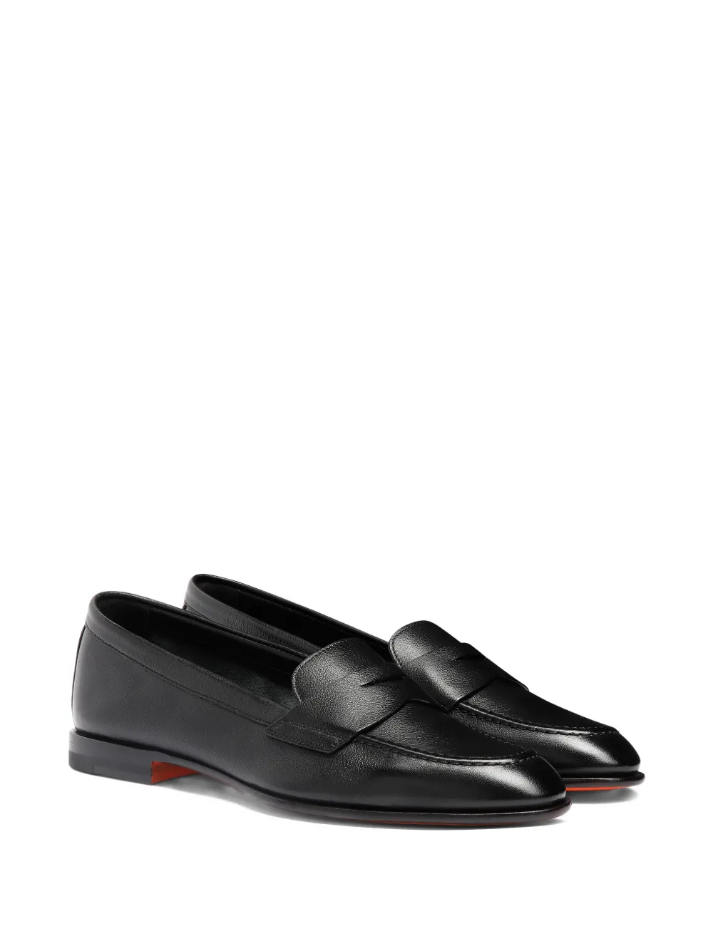 Santoni Leren loafers Zwart