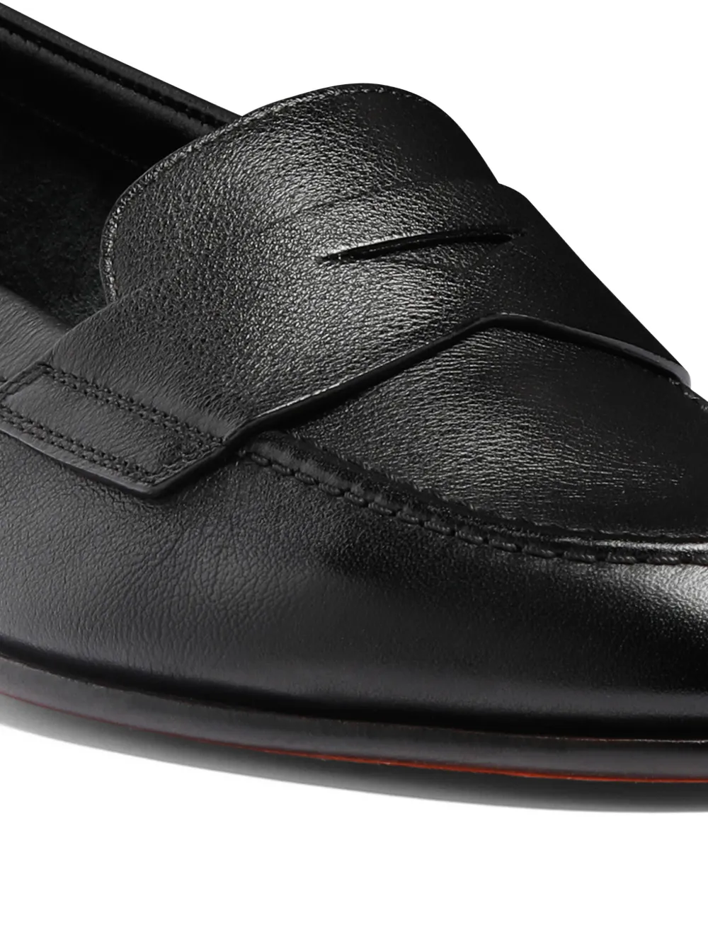Santoni Leren loafers Zwart