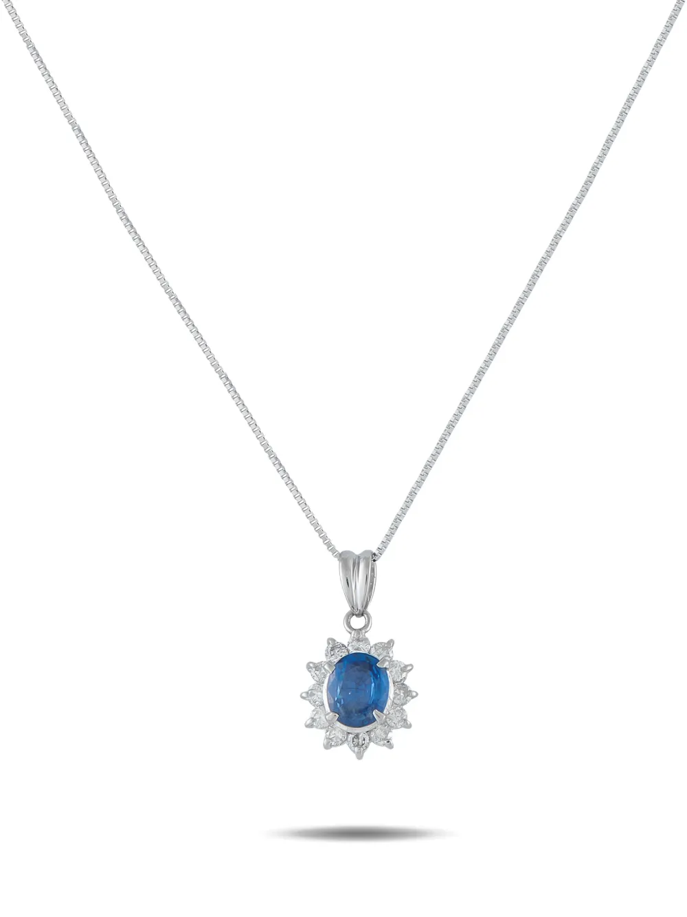 LB Exclusive diamond sapphire pendant necklace - Argento