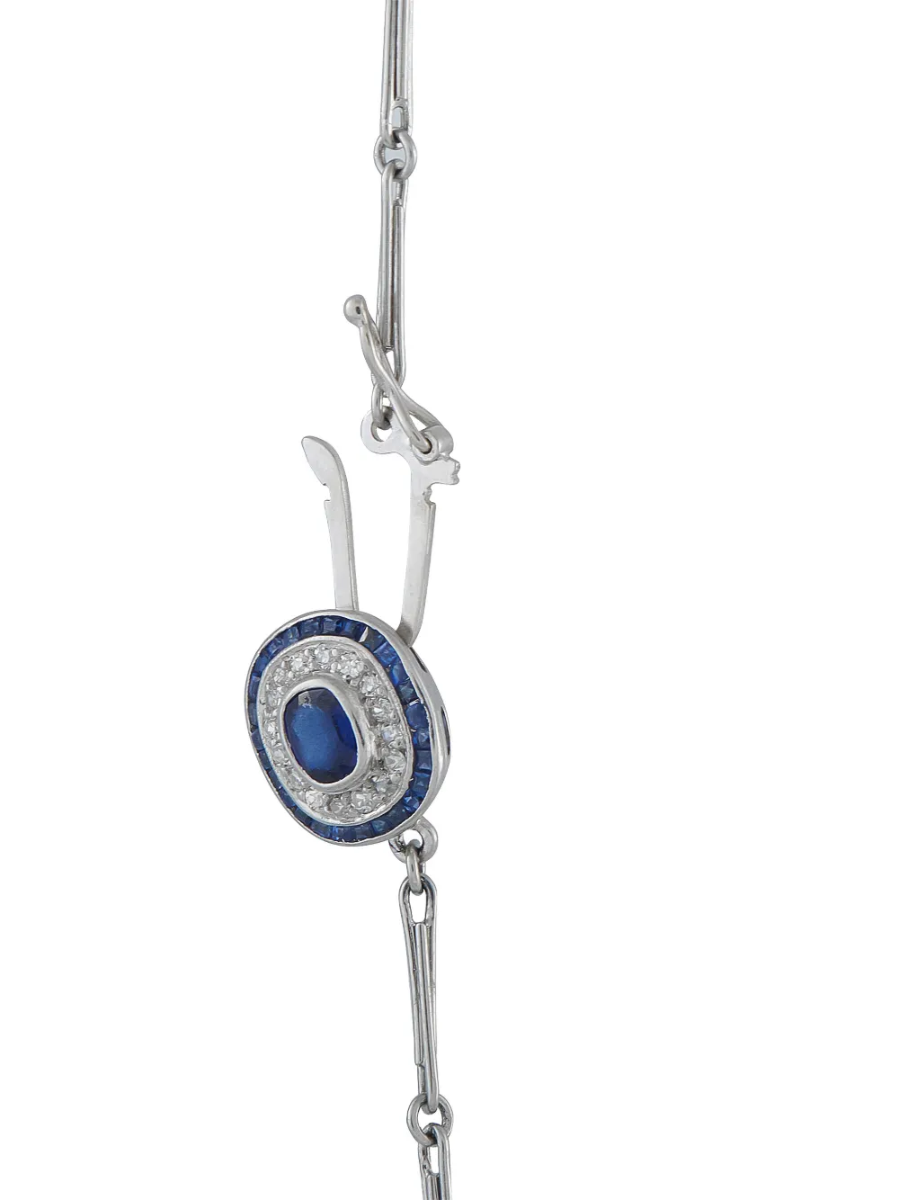Platinum Diamond And Sapphire Necklace