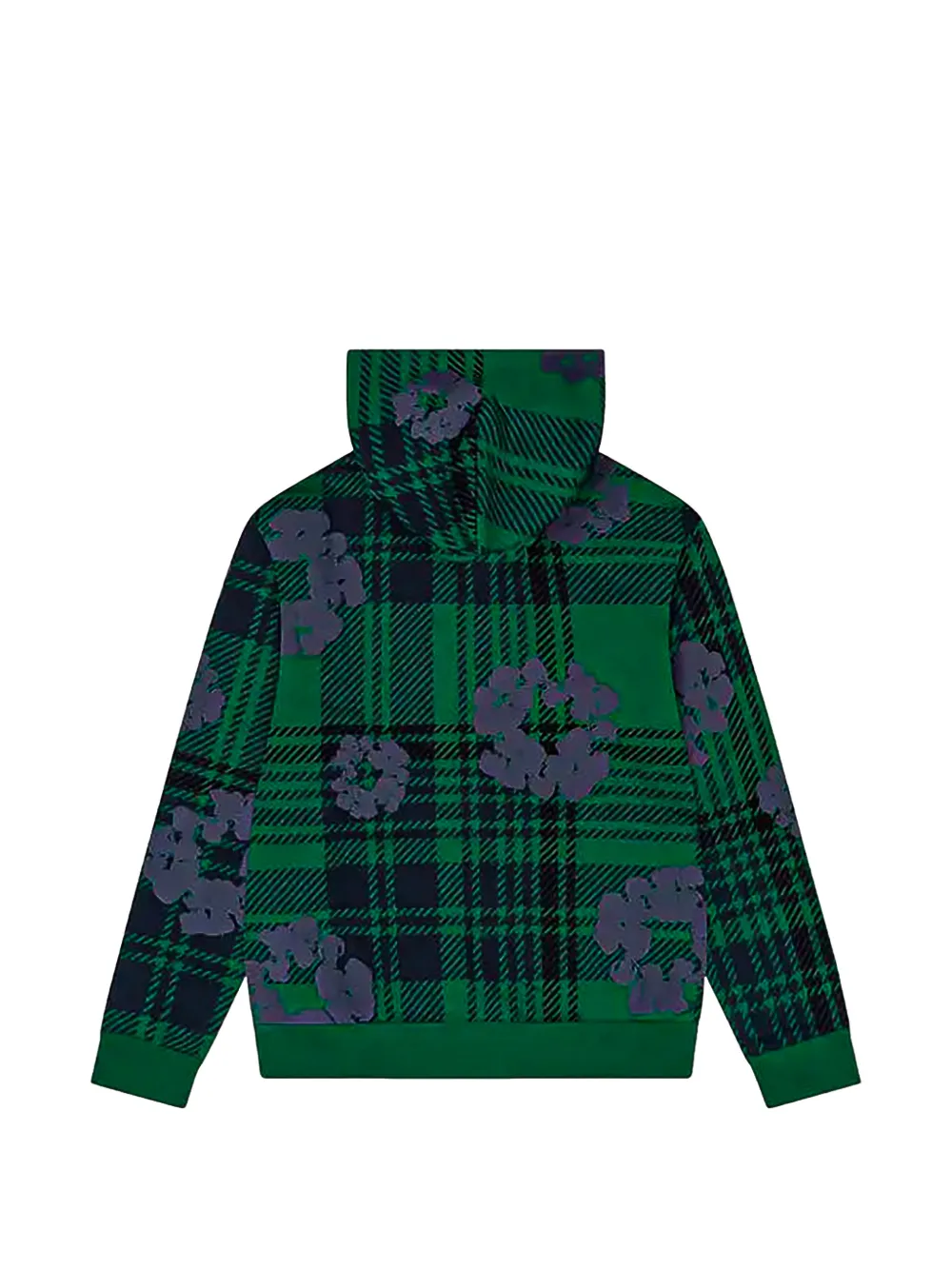 Denim Tears Geruite hoodie met rits Groen