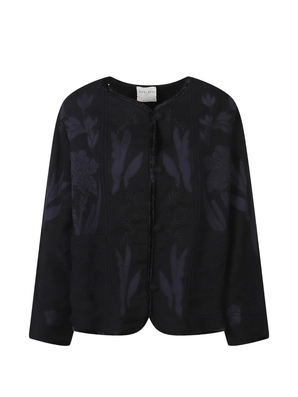 Forte Forte Iris Velvet floral jacket - Schwarz