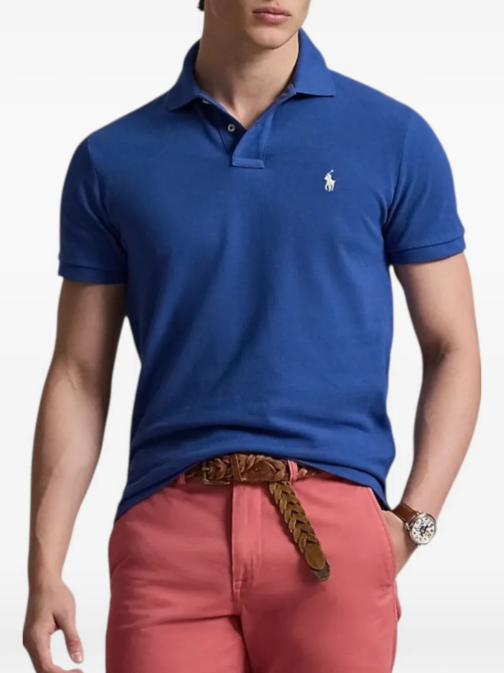 Polo Ralph Lauren Poloshirt met geborduurd logo en korte mouwen Blauw