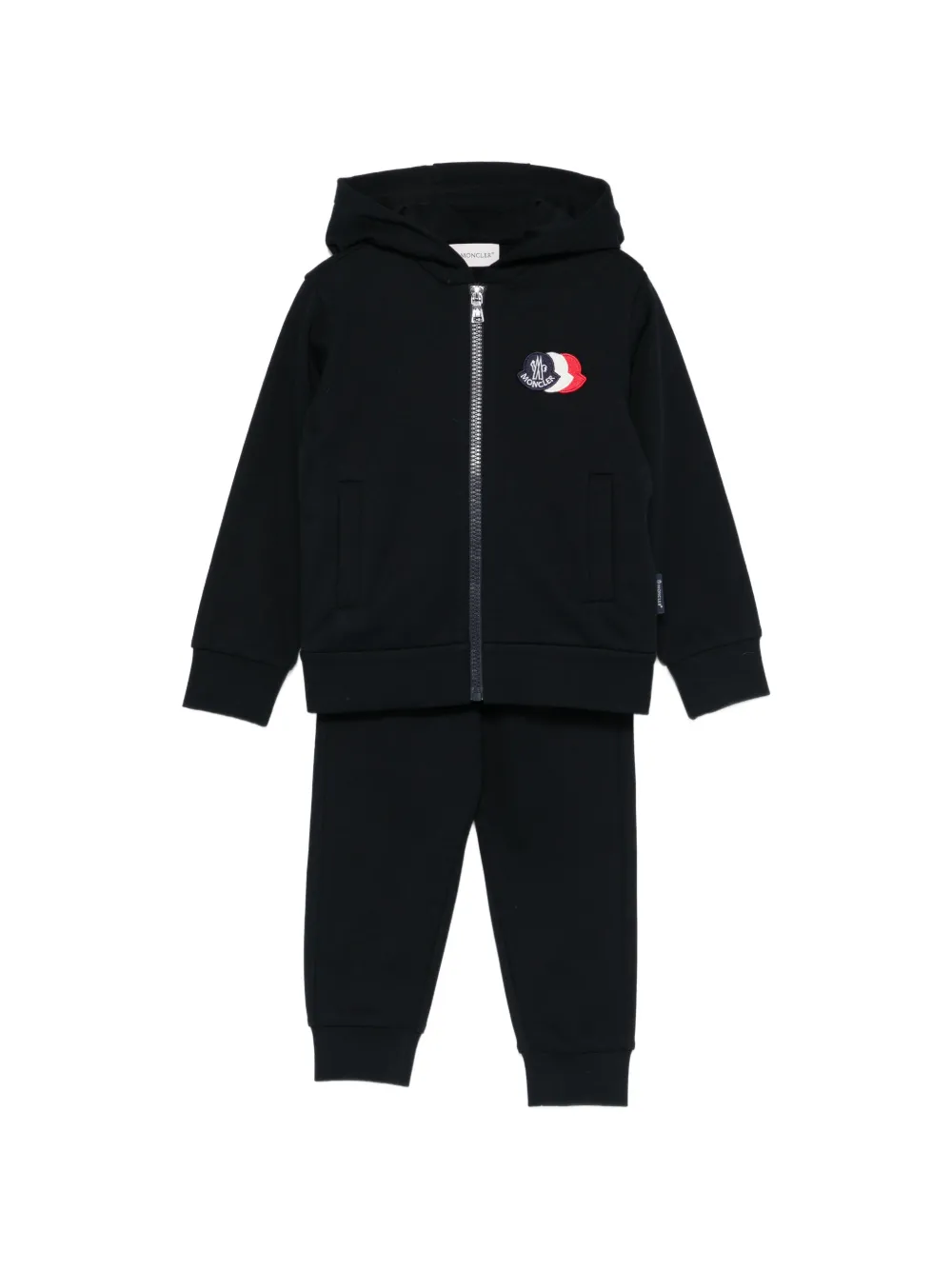 Moncler Enfant Trainingspak met capuchon en logodetail Zwart