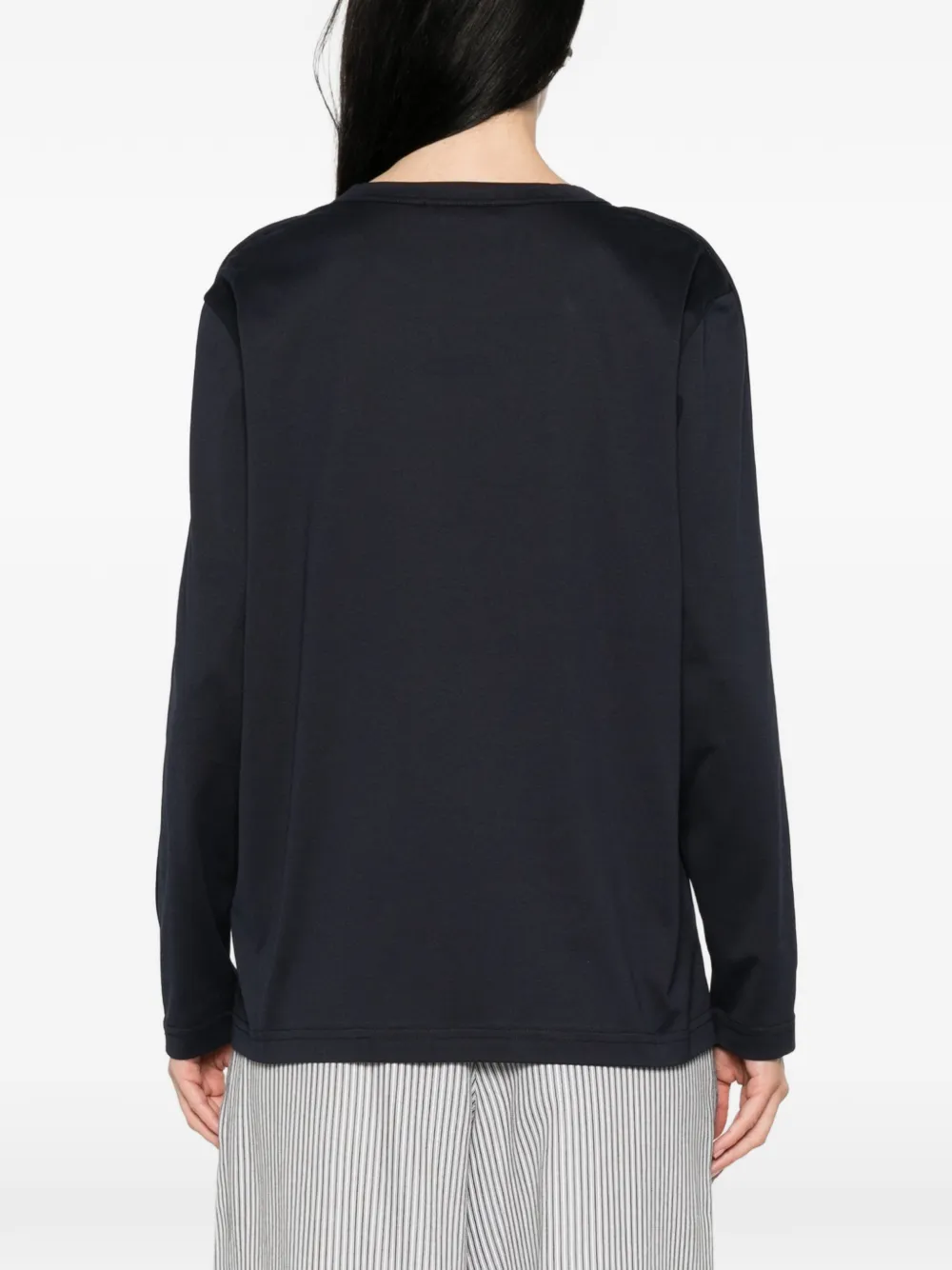 Fabiana Filippi T-shirt verfraaid met pailletten en ronde hals Blauw