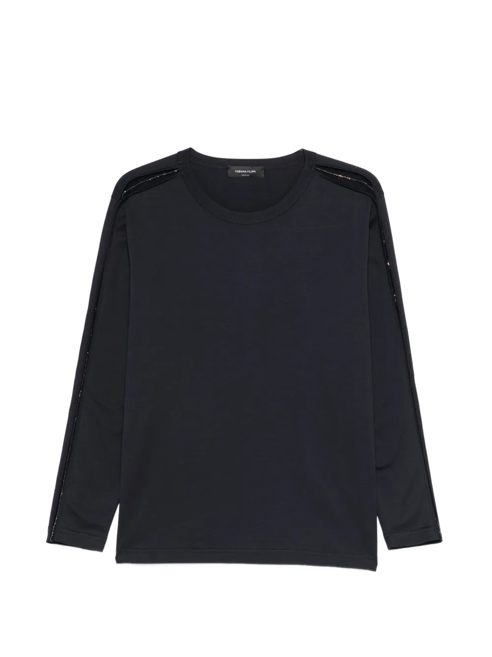Fabiana Filippi embellished crew-neck T-shirt - Blau