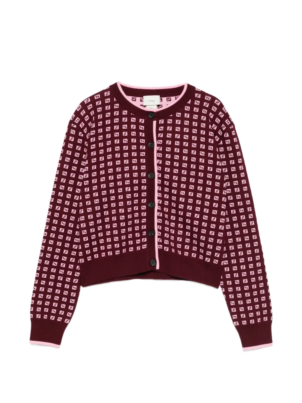 Fendi Kids fFF-pattern cardigan - Rosso
