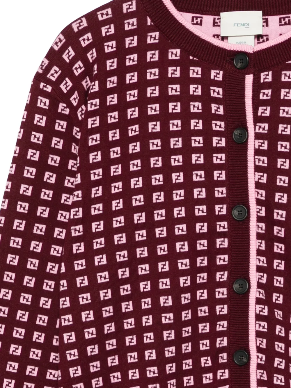  Fendi Kids Fff-pattern Cardigan - Red 