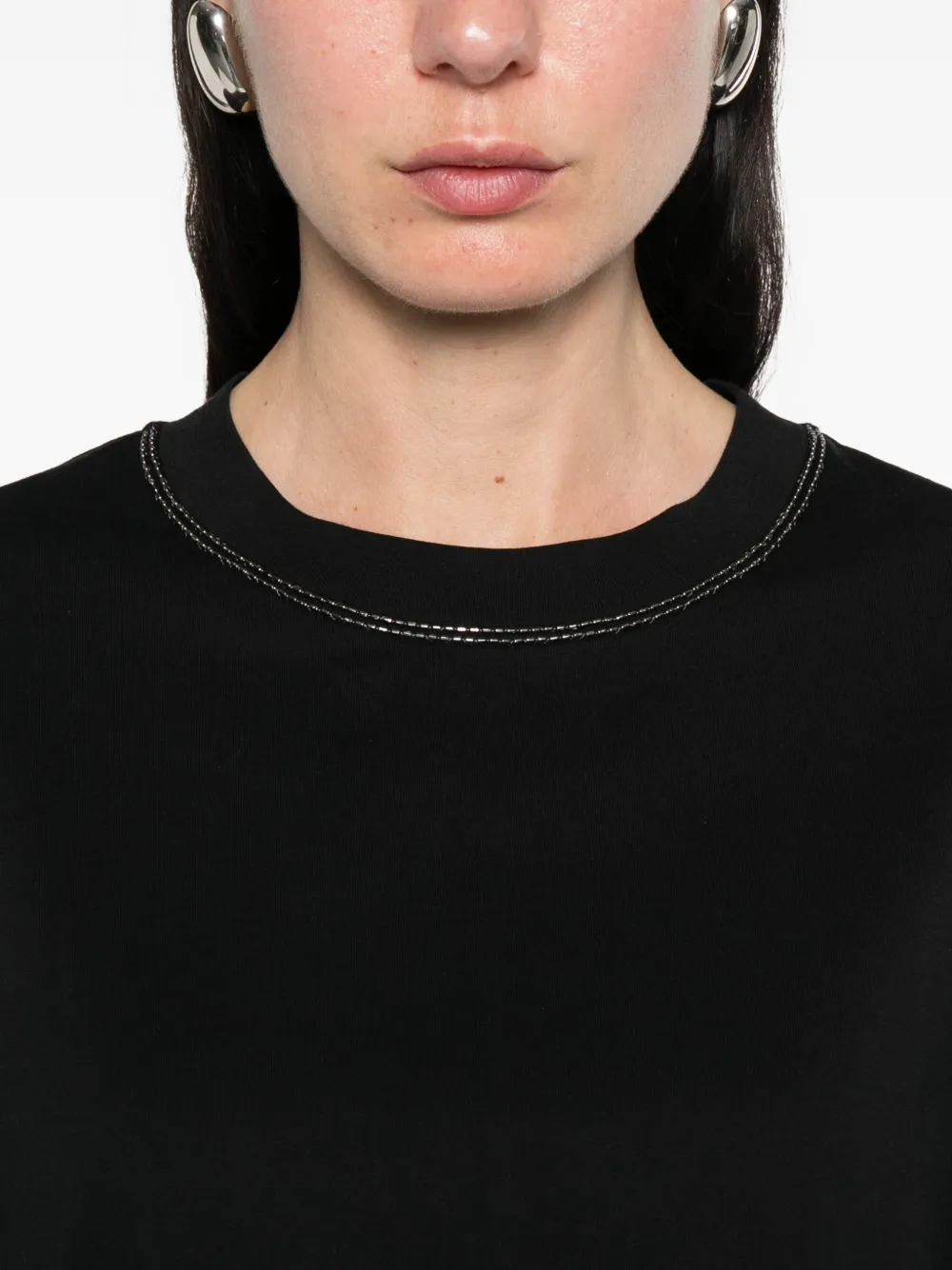 Brunello Cucinelli Top met ronde hals Zwart