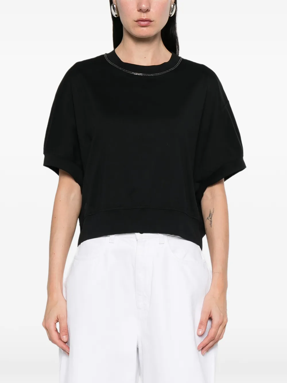 Brunello Cucinelli Top met ronde hals Zwart