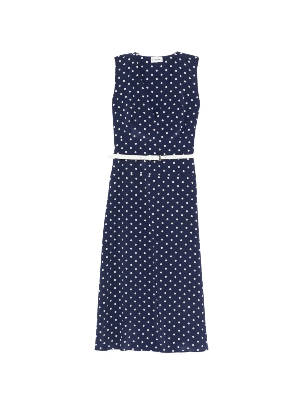 P.A.R.O.S.H. polka-dot belt midi dress - Blu